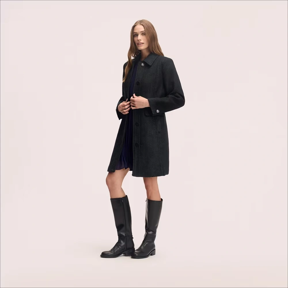 Inset Waist Boucle Coat 3 Inset Waist Boucle Coat