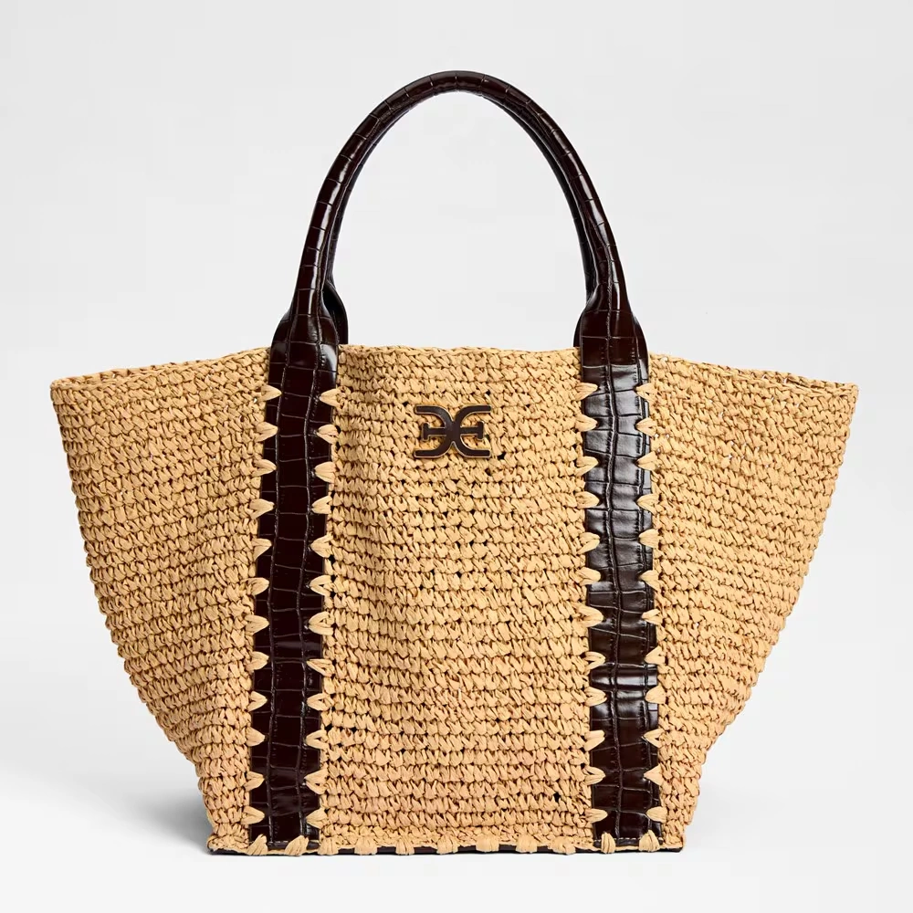Marley Raffia Collapsible Small Tote