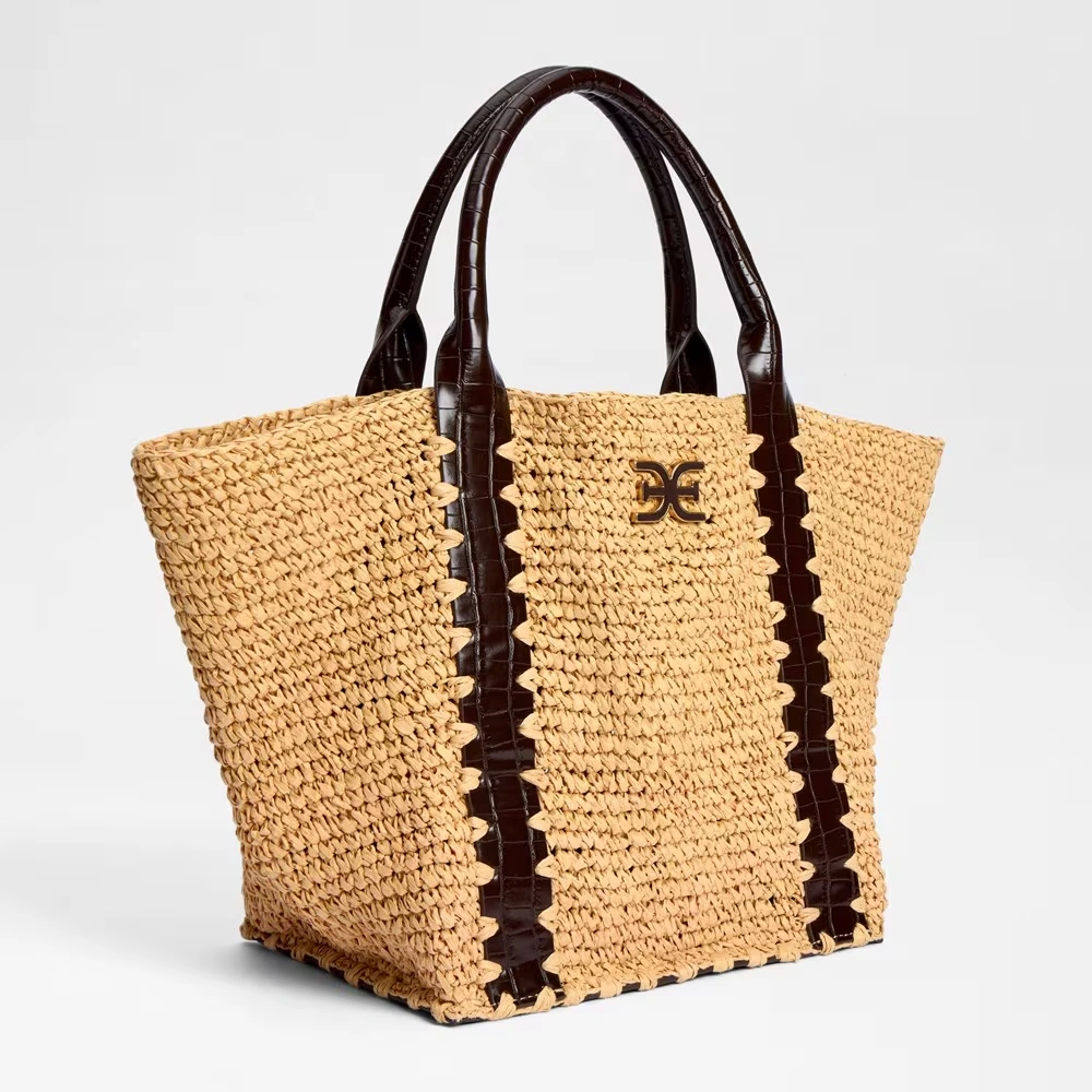 Marley Raffia Collapsible Small Tote