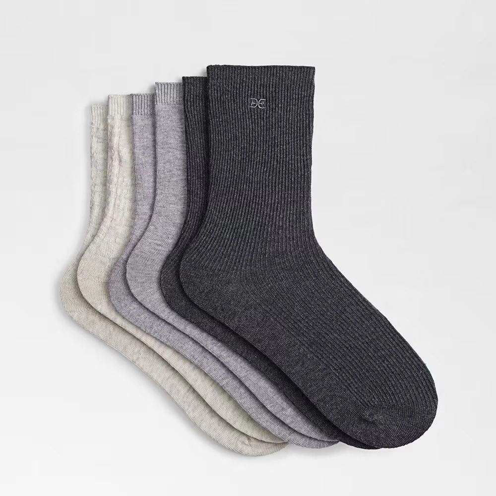 3 Pack Texture Cotton Crew