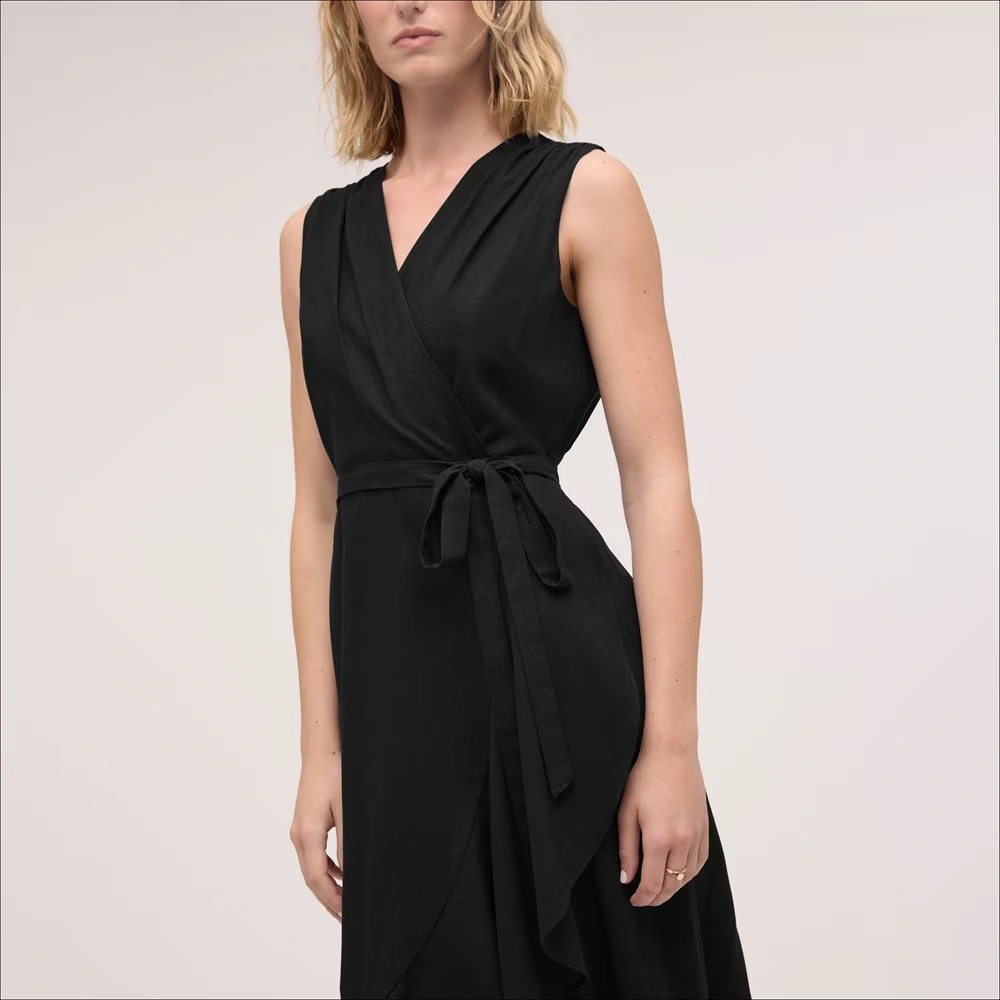 Sleeveless Faux Wrap Maxi Dress 3 Sleeveless Faux Wrap Maxi Dress