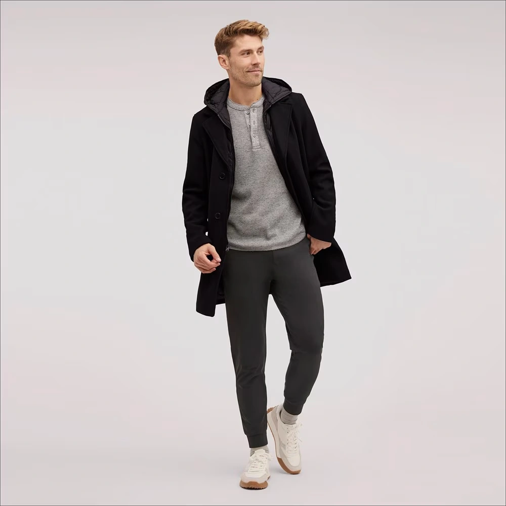 Single Breasted Wool Quilted Bib Coat