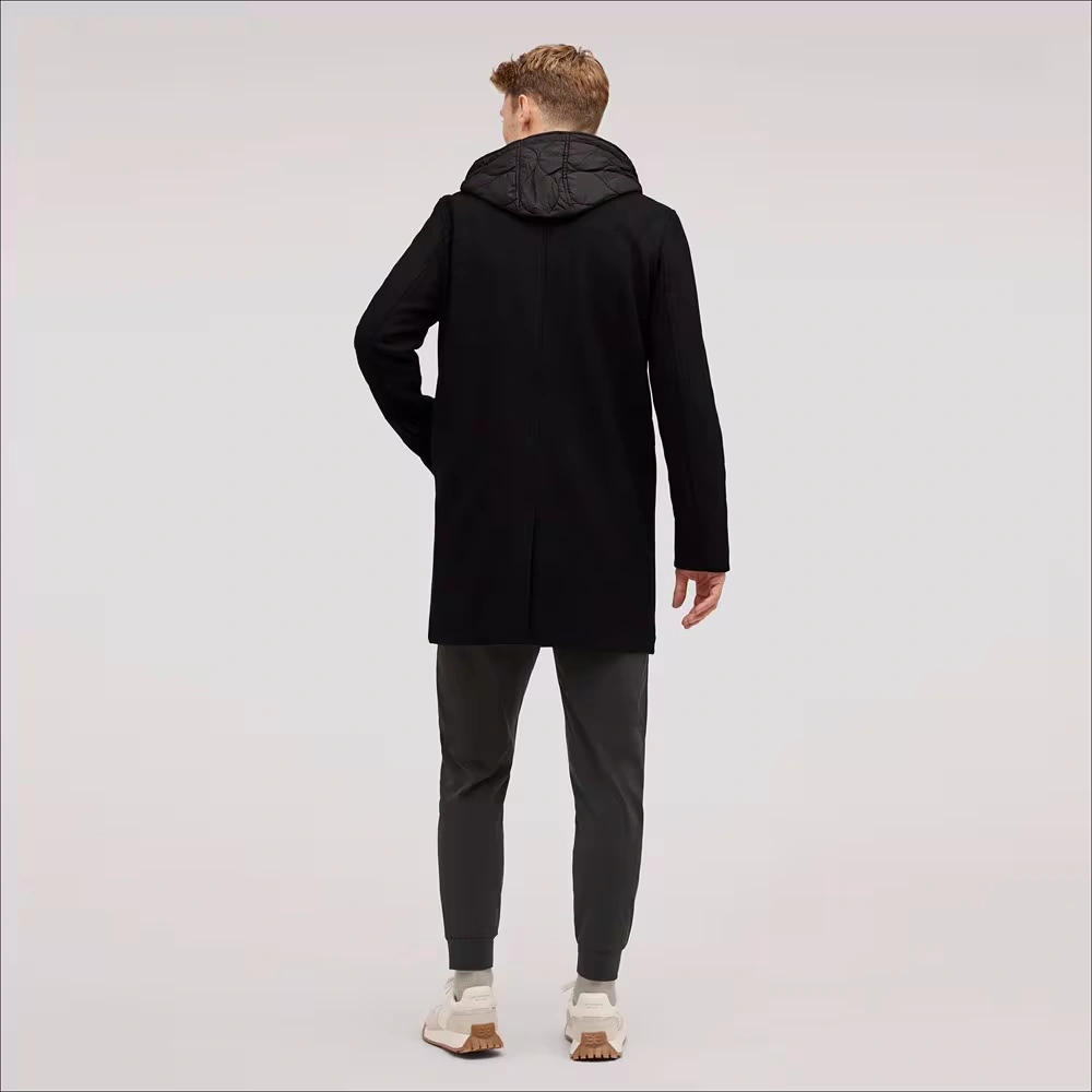 Single Breasted Wool Quilted Bib Coat