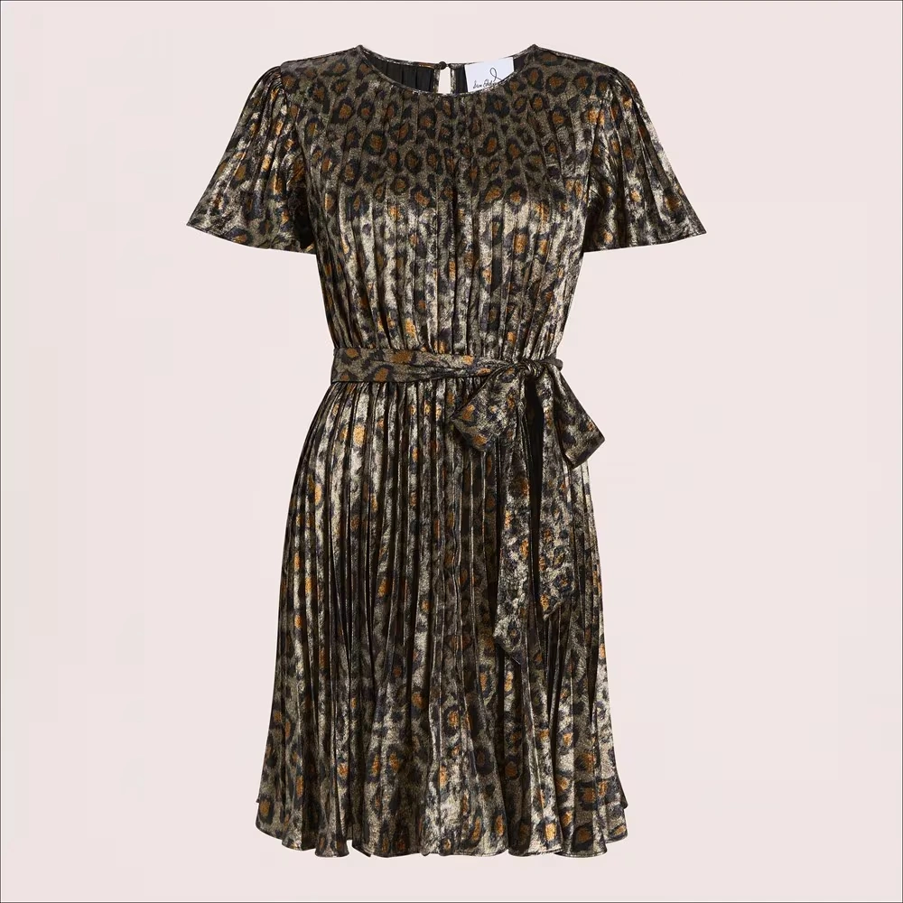 Short Sleeve Pleated Mini Dress