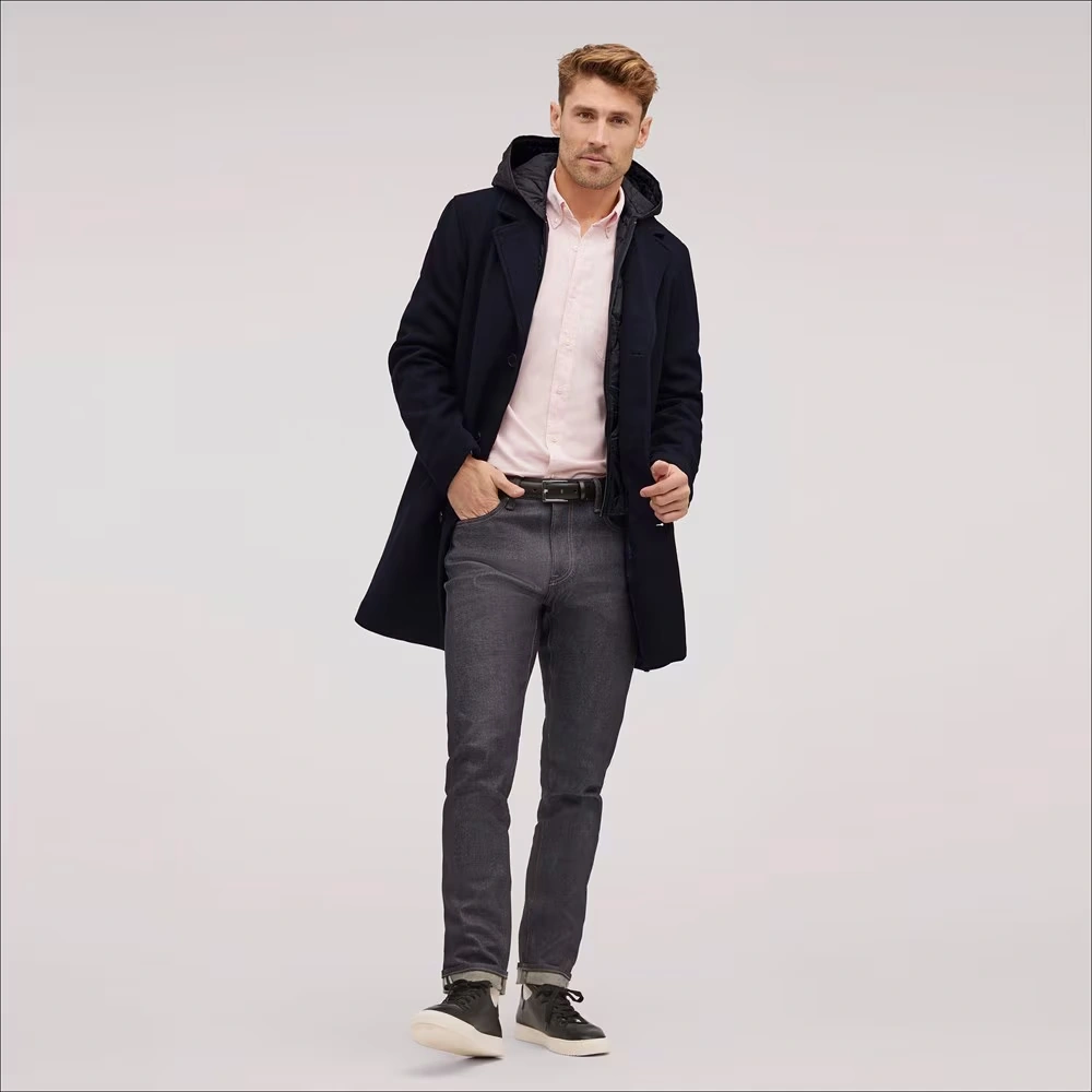 Single Breasted Wool Quilted Bib Coat