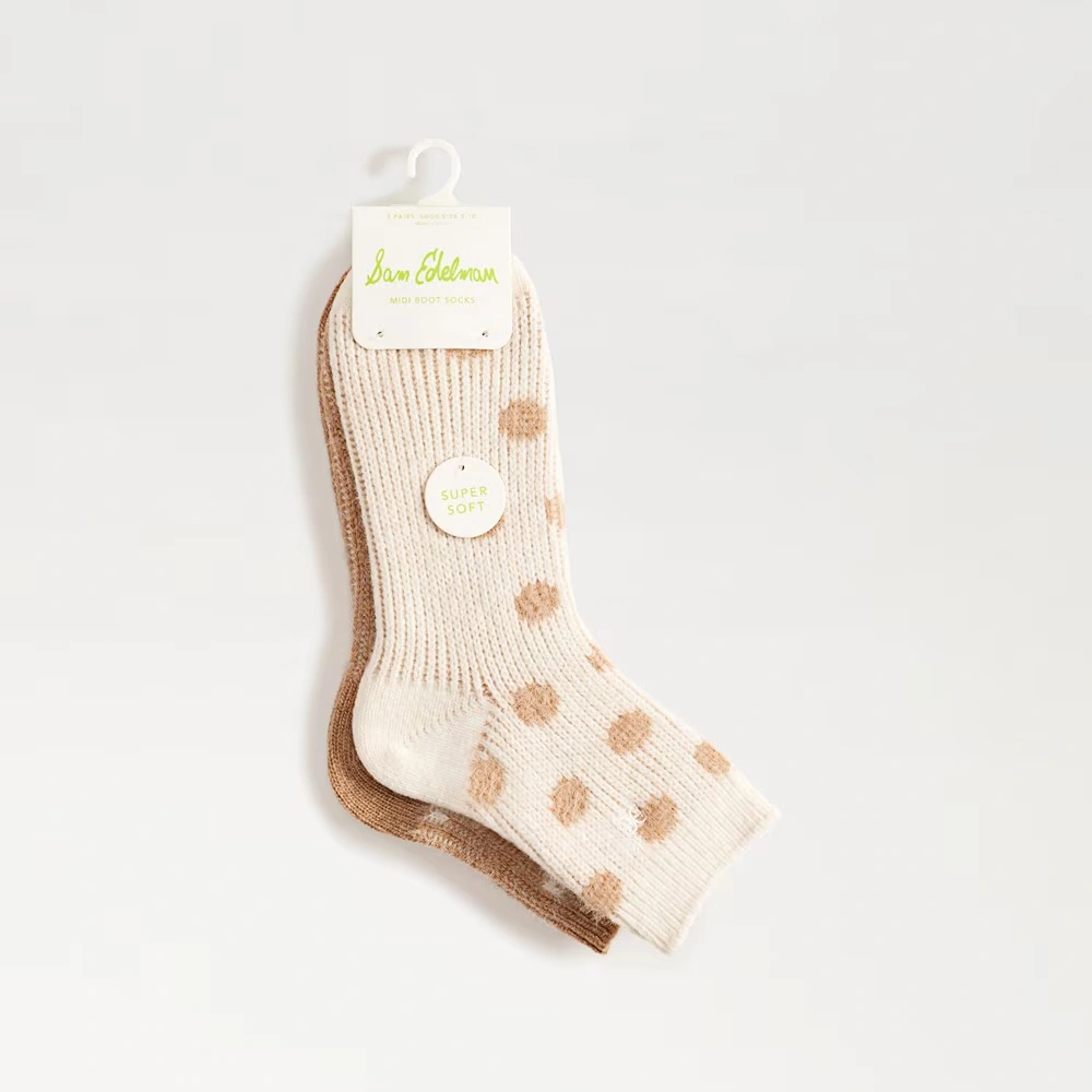 2 Pack Dot Midi Boot Socks