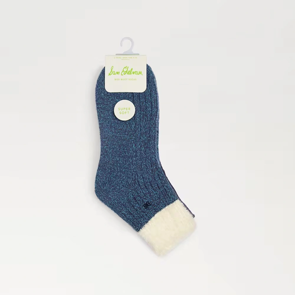 2 Pack Rib Soft Feather Cuff Midi Boot Sock 6 2 Pack Rib Soft Feather Cuff Midi Boot Sock