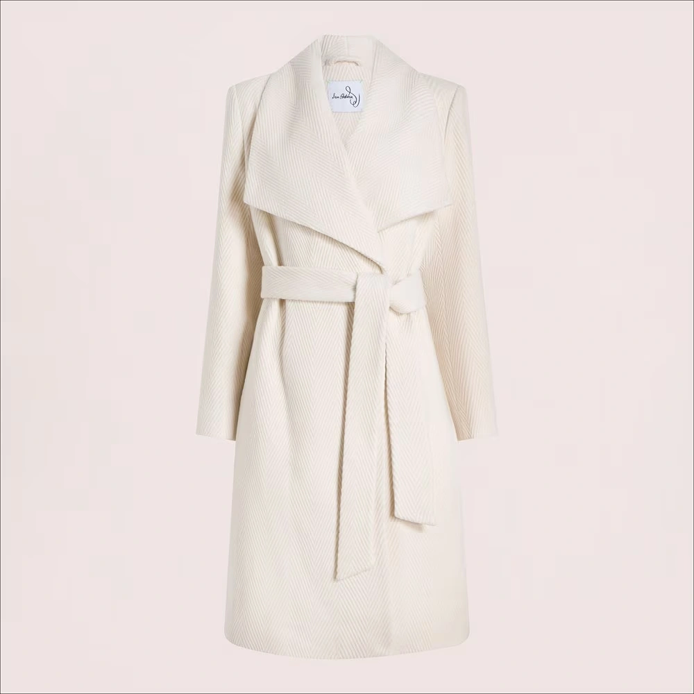 Chevron Pattern Drape Collar Wrap Trench 5 Chevron Pattern Drape Collar Wrap Trench
