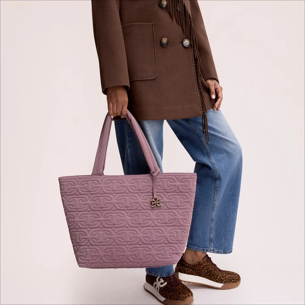 Ethyl Quilted Logo Zip Top Tote