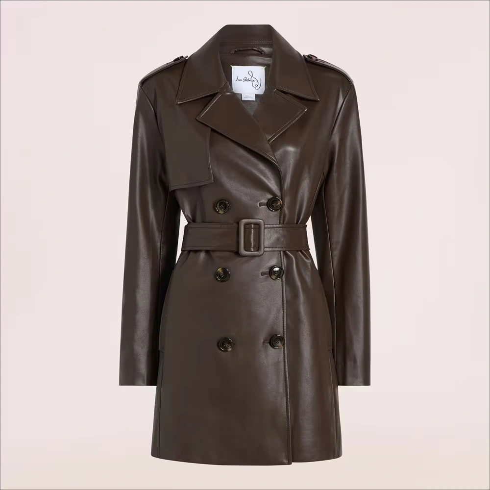 Belted Faux Leather Trench 5 Belted Faux Leather Trench
