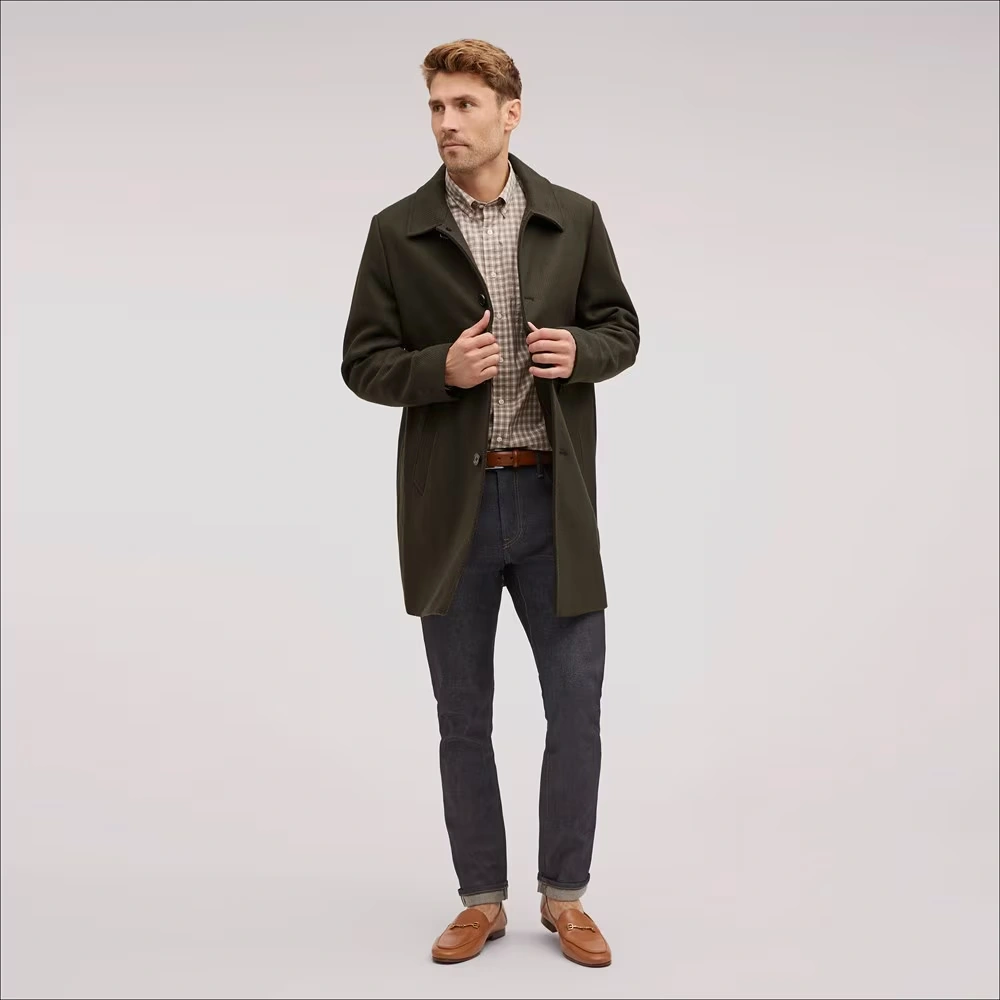 Men's Classic Single Breasted Wool Coat