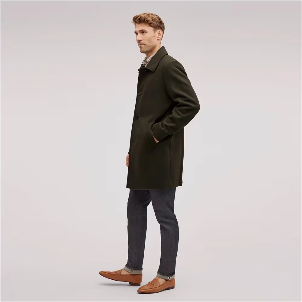 Men's Classic Single Breasted Wool Coat 3 Men's Classic Single Breasted Wool Coat