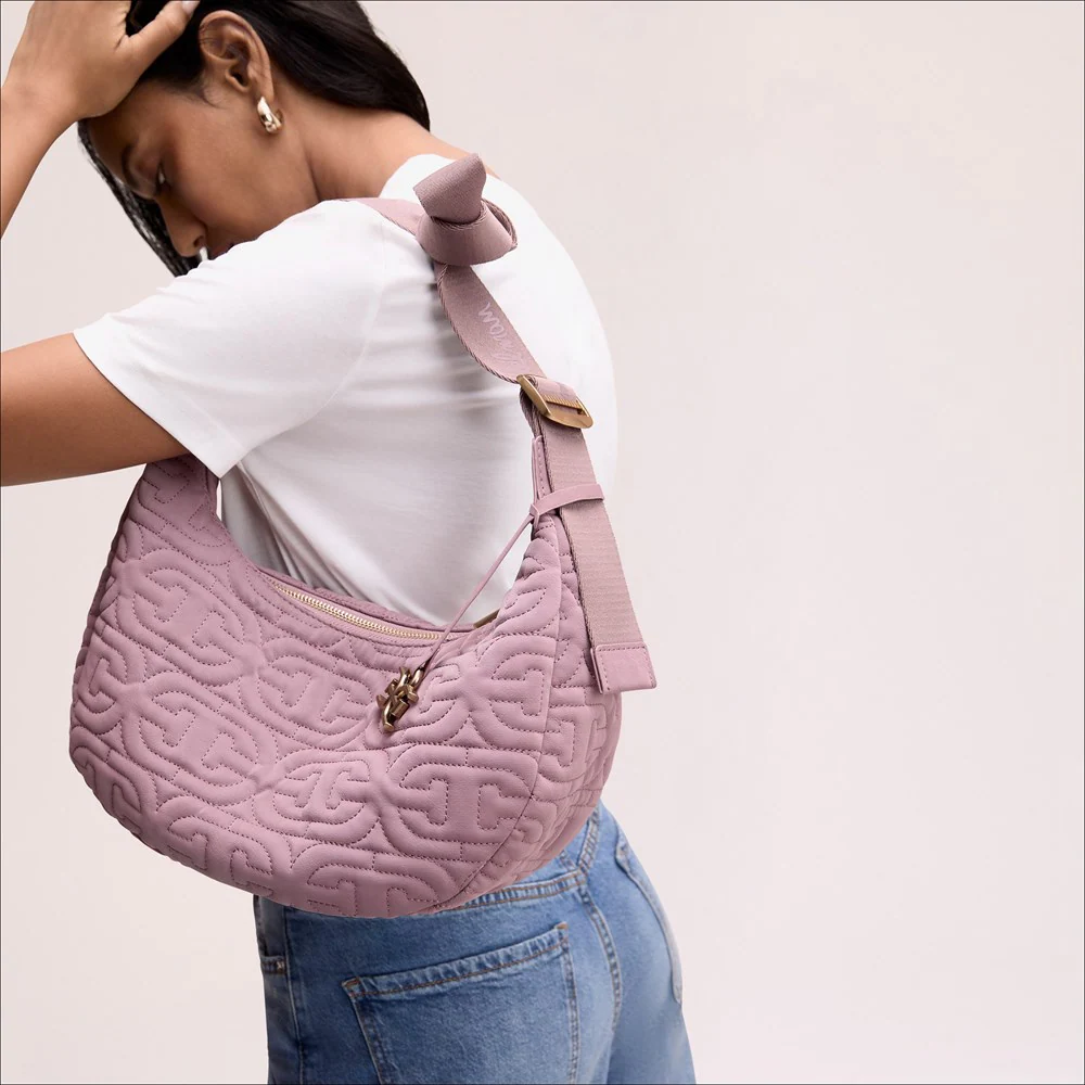 Ethyl Quilted Logo Sling Crossbody