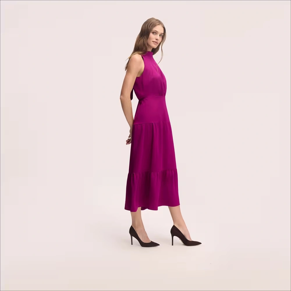 Fluid High Neck Maxi Dress