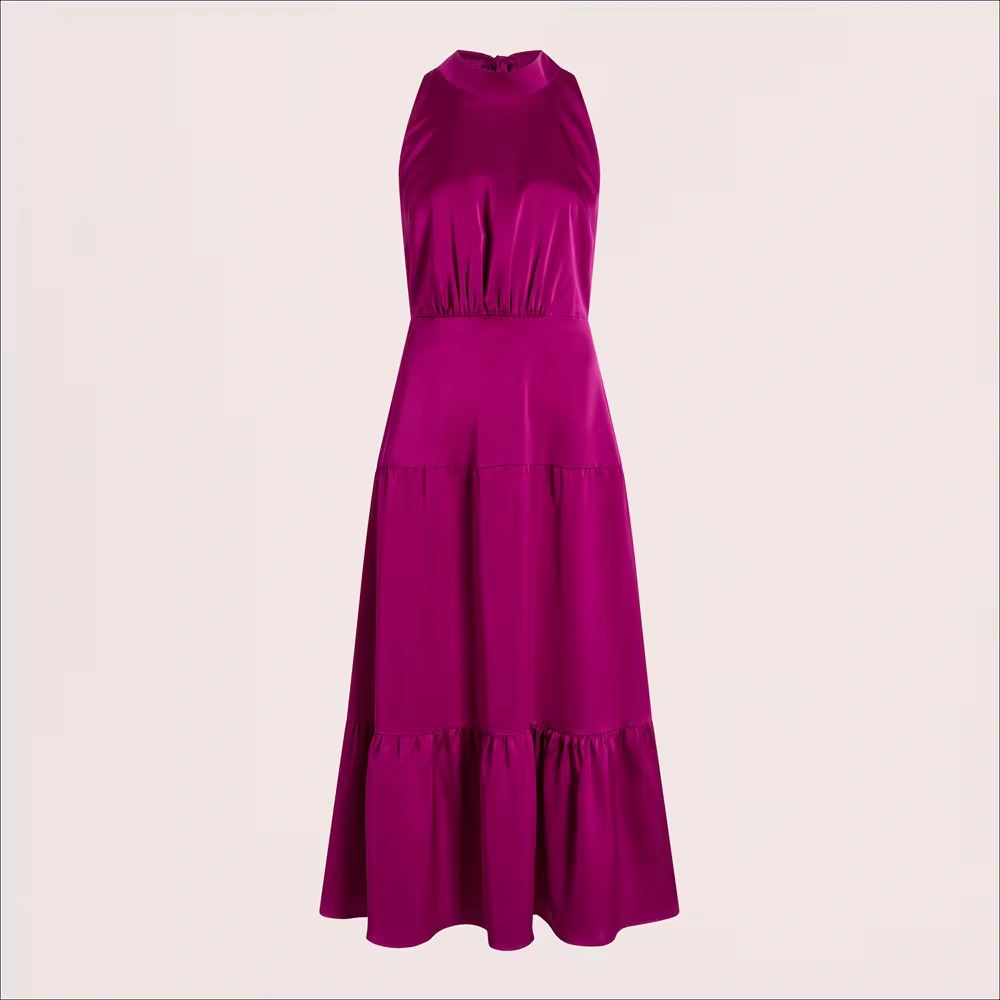 Fluid High Neck Maxi Dress